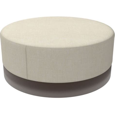 ottoman with oil rubbed bronze metal frame and fabric top|LEE Large Round Cocktail Ottoman .